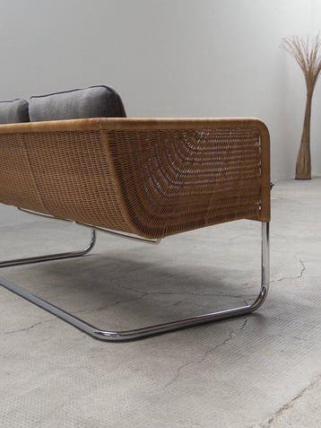 Tecta - William Dunkel - Canapé - D44 - Rotin, Tube en acier