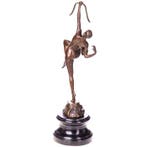 Figuur - Art Deco Bronzefigur Diana mit Bogen 45CM - Brons,, Antiek en Kunst