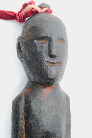 oude Phurpa, ongewoon gesneden met figuur en vogel, sjamaan,