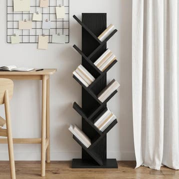 vidaXL Boom Boekenkast 6-Tiers 30 x 18 x 100 cm Bewerkt hout, Verzenden, Nieuw