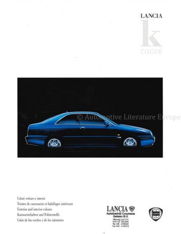 1997 LANCIA KAPPA COUPE KLEUREN & INTERIEUR BROCHURE