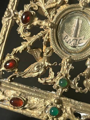 Reliekhouder - Legering - 1800-1850 - Sainte Épine D.N.J.C, Antiek en Kunst