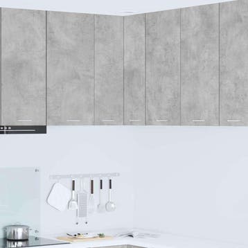 vidaXL Hangkast Beton Grijs en Wit 57 x 57 x 80 cm Bewerkt, Verzenden