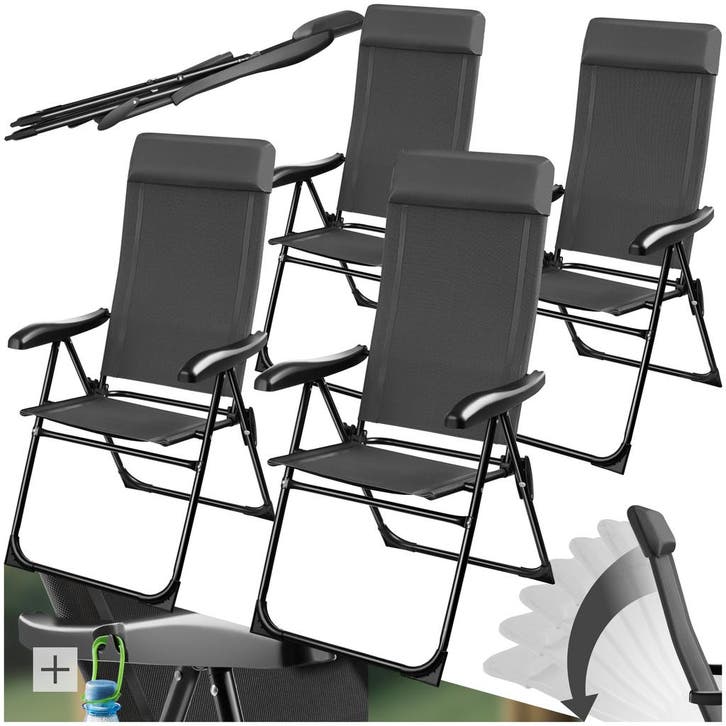 Inklapbare campingstoel Müritz met hoofdkussen, aluminium, Caravans en Kamperen, Kampeeraccessoires, Verzenden