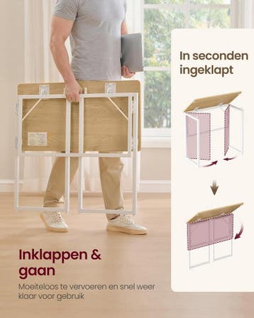 Klein bureau - inklapbaar - computertafel - tafelblad uit, Verzenden, Nieuw