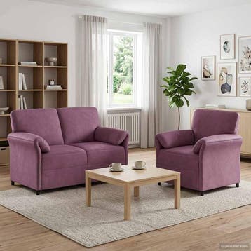 vidaXL bank / zetelstel 2 st Paars Fluweel, Huis en Inrichting, Verzenden, Nieuw