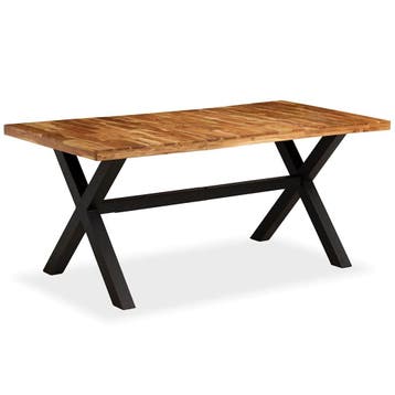 vidaXL Eettafel 180x90x76 cm massief acacia- en mangohout, Verzenden