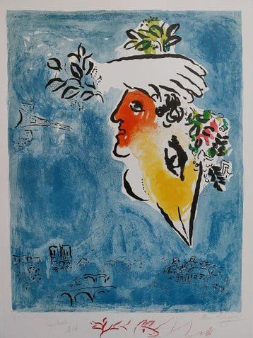 Marc Chagall, (after) - 2 Poster : Le Ciel Bleu Paris 1964