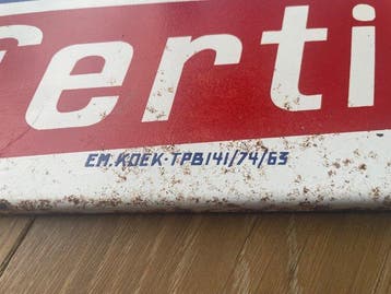 Emaillerie Koekelberg - Oud reclamebord meststoffen -