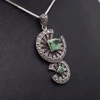 Zilver, Art Deco, Zoisiet - Ketting met hanger - +