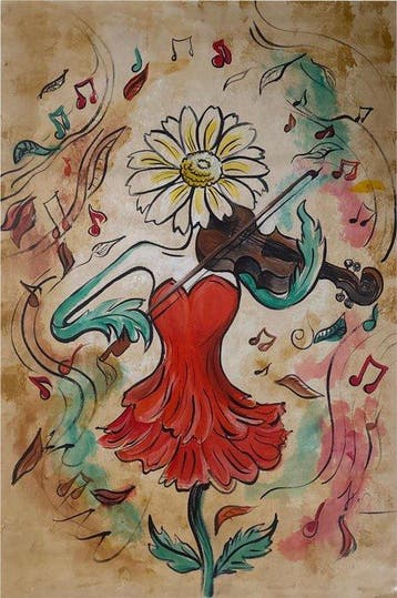 Nguyen T.H (1988) - La Marguerite 90 60 cm - No reserve