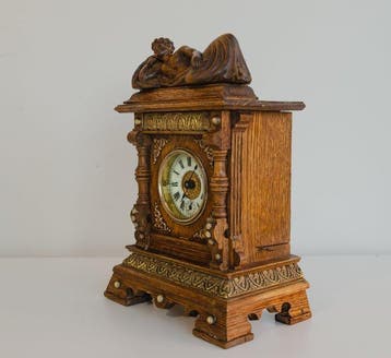 Pendule - Junghans - Antiek Hout, Messing, Glas - 1900-1910