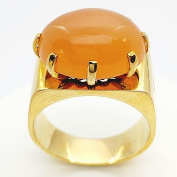 Bague - 18 carats Or jaune - 9.50ct. tw. Opale - Diamant, Nieuw