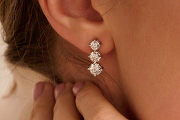 Oorbellen - 14 karaat Witgoud - 3.47ct. tw. Diamant, Nieuw