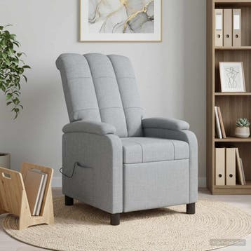 vidaXL Massage Relaxstoel Lichtgrijs Stof, Verzenden, Nieuw