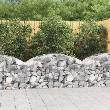 vidaXL Schanskorf gewelfd 150x50x60/80 cm gegalvaniseerd, Verzenden, Nieuw