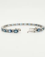 Armband - 18 karaat Witgoud Saffier - Diamant, Nieuw
