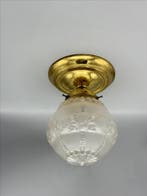Lamp - Glas, Messing - Art deco plafondlamp