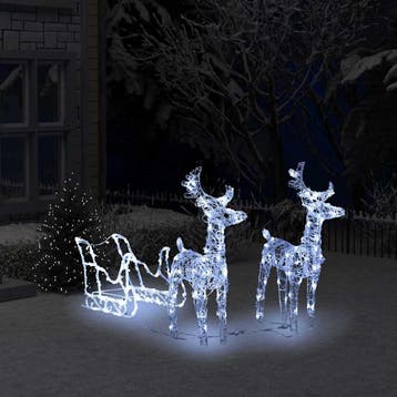 vidaXL Kerstversiering rendieren en slee 160 LEDs 130 cm, Verzenden