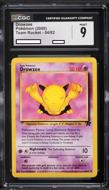 Graded card - Drowzee #054 - Pokemon Team Rocket (2000) -