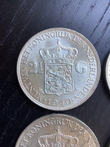Nederland. Wilhelmina. 2 1/2 Gulden 1940 (Zonder