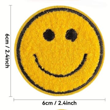 Embleem smiley - emoji - 6 x 6 cm - applicatie - opstrijk..., Verzenden, Nieuw, Overige typen