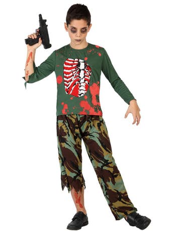 Kostuum Zombie Legerjongen, Ophalen of Verzenden