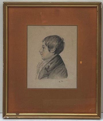 École française (XIX) - Portrait d’homme de profil (Vendu