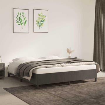 vidaXL Bedframe zonder matras 160x200 cm fluweel donkergrijs, Verzenden