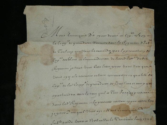 Louis XV - Lettre signée Louis - Brevet militaire, Régiment, Collections, Cinéma & Télévision