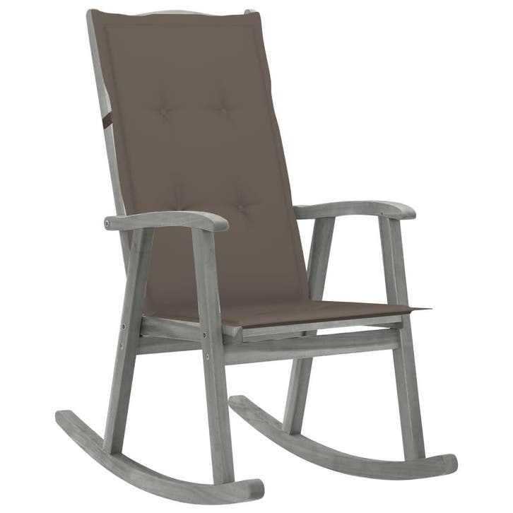 vidaXL Schommelstoel met kussens massief acaciahout grijs, Jardin & Terrasse, Chaises de jardin, Envoi