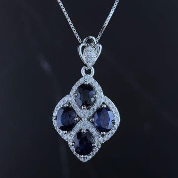 Zonder minimumprijs - Ketting met hanger Zilver - 1.80ct.