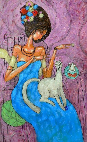 Wiktor Bezrukow - Two ladies XXL, Antiquités & Art