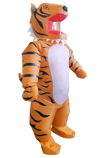 KIMU® Opblaas Kostuum Kinderen Tijger 122 128 134 140 146 15, Kinderen en Baby's, Ophalen of Verzenden, Nieuw