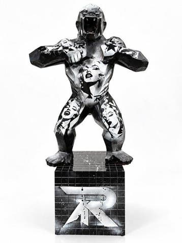Renze Art - sculptuur, SILVERBACK ICON – Urban Pop Art