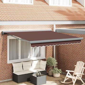 vidaXL Elektrische Zonneluifel 3 x 2,5 m Bruin 100%, Verzenden