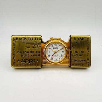Bureauklok - Ontwerp Messing - 1990-2000 - ZIPPO TIME TANK, Verzamelen, Nieuw
