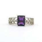 Améthyste - Argent, Bague en argent S925 avec améthyste et