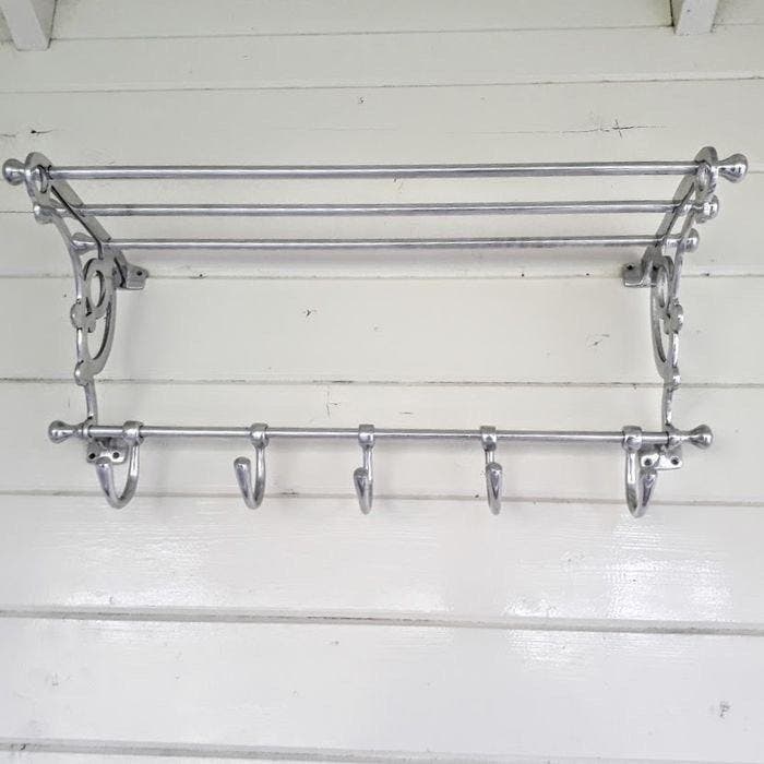 Kapstok - Art deco Trein wandkapstok - chrome, Aluminium, Antiek en Kunst, Curiosa en Brocante