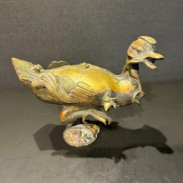 Figure - Ming mandarijn eend - Bronze - Chine - Dynastie