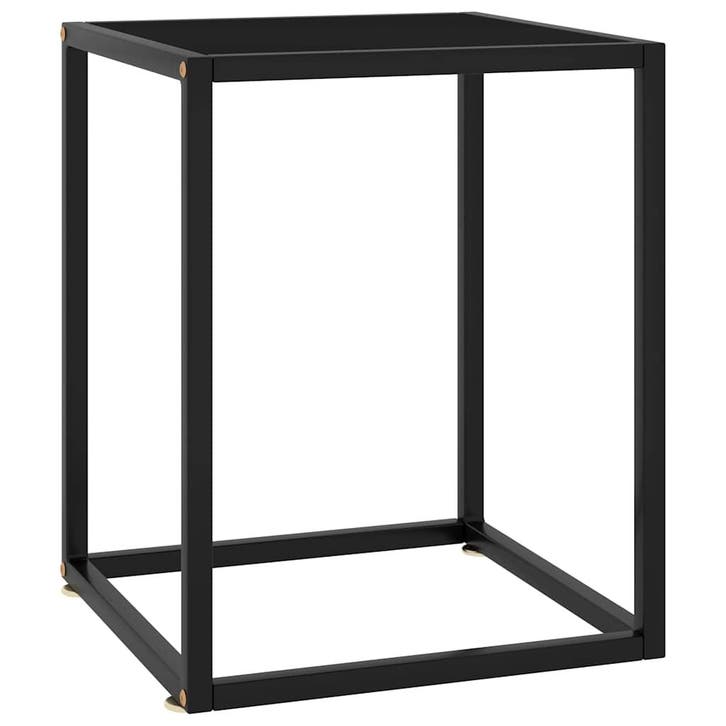 vidaXL Salontafel met zwart glas 40x40x50 cm zwart, Huis en Inrichting, Tafels | Salontafels, Nieuw, Verzenden