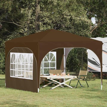vidaXL Pop-up Feesttent 290 x 290 x 245 cm Taupe, Verzenden