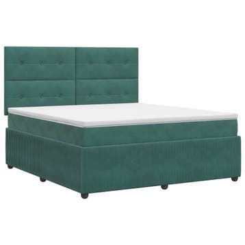 vidaXL Boxspringbed met matras Donkergroen 140 x 190 cm, Verzenden, Nieuw
