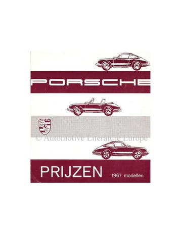 1967 PORSCHE 911 / 912 PRIJSLIJST NEDERLANDS, Nieuw