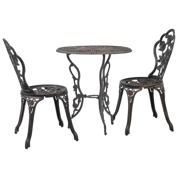 vidaXL 3-delige Bistroset gietaluminium, Tuin en Terras, Tuinsets en Loungesets, Nieuw, Verzenden