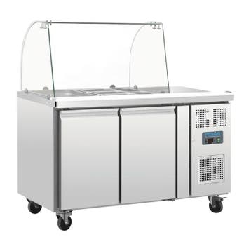 Polar U-serie GN gekoelde saladette met glazen opzetvitrine, Verzenden, Nieuw in verpakking, Koelen en Vriezen