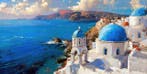 Iconica - Santorini Blue Domes - Unique 1/1 XXL (100x200 cm)