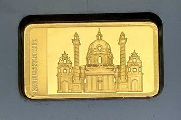 Oostenrijk. Gold bar Karlskirche , oro , 1/200 Oz (.999)