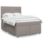 vidaXL Boxspring met matras stof taupe 140x190 cm, Verzenden, Nieuw