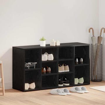 vidaXL Schoenenbank Zwart Eiken 103 x 30 x 54,5 cm Bewerkt, Verzenden, Nieuw